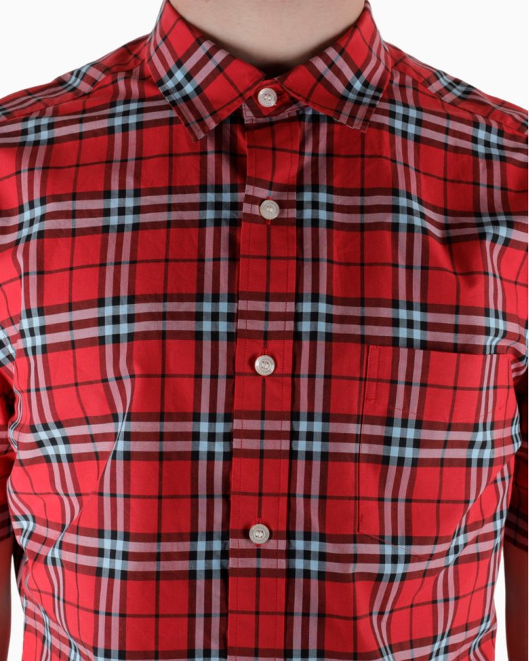 Camisa Burberry Original Xadrez Vermelha Masculina